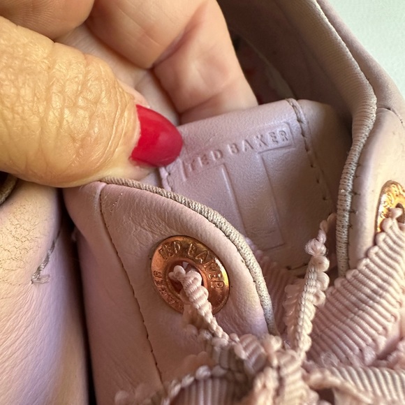Last chance! Ted Baker Gielli Pink Leather Sneaker Trainers 37/7 - Picture 5 of 7